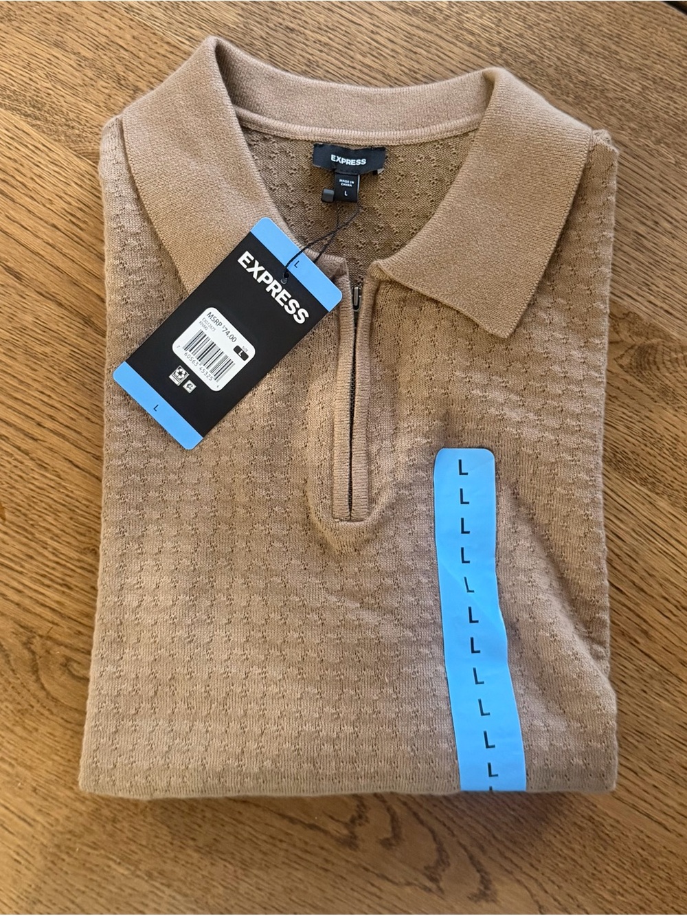 Express Men's Zip Sweater Polo